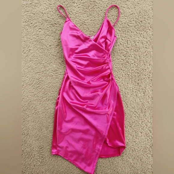 Dresses | Hot Pink Silk Mini Dress | Poshmark